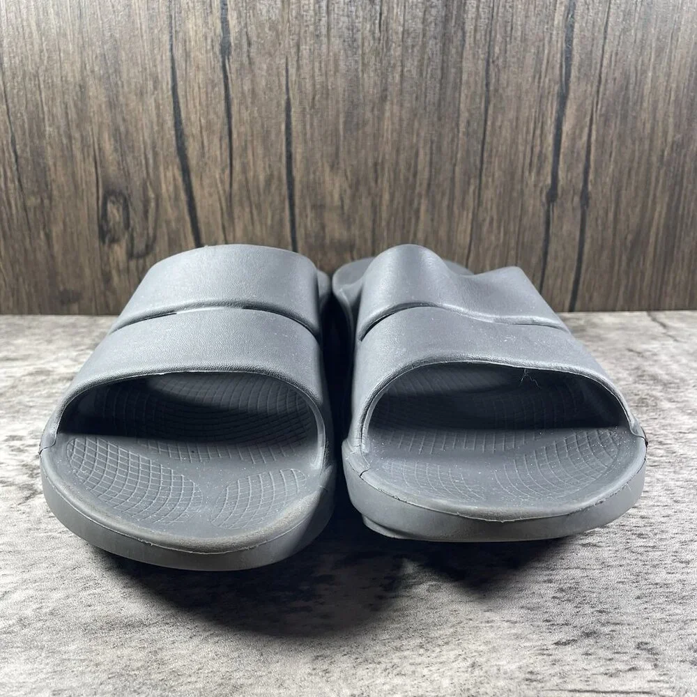 OOFOS OOahh Sport Flex Slides Recovery Sandals Gray Mens Sz 10